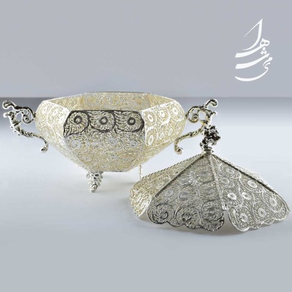 شکلات خوری ملیله کاری مدل درب دار