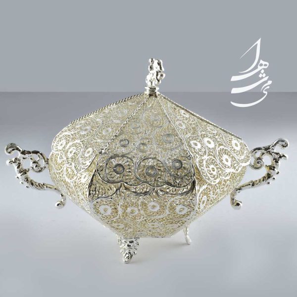 شکلات خوری ملیله کاری مدل درب دار
