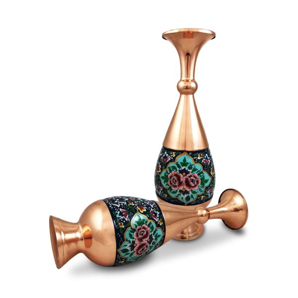 گلدان صراحی مس و پرداز 30 سانتی 1