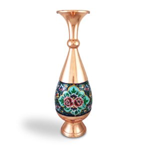 گلدان صراحی مس و پرداز 30 سانتی