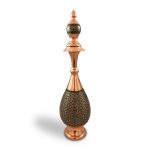تنگ درب دار مس و خاتم مدل موشکی