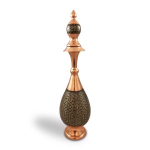 تنگ درب دار مس و خاتم مدل موشکی