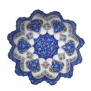 کاسه پایه دار میناکاری مدل فواره ای