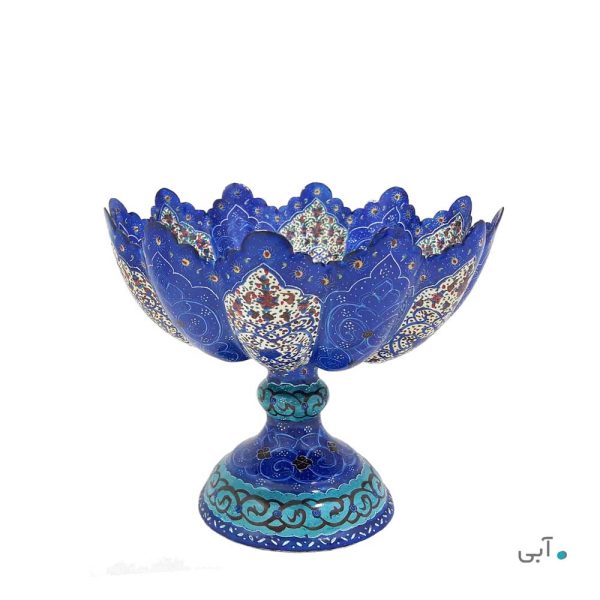 کاسه پایه دار میناکاری مدل فواره ای 3
