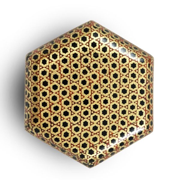 جعبه خاتم کاری شش گوش کوچک - Image 4
