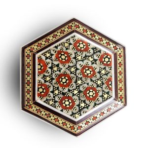 جعبه خاتم کاری شش گوش کوچک