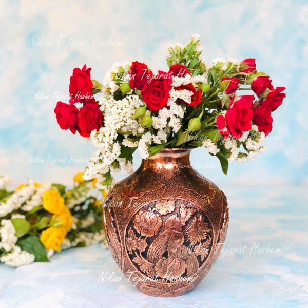 گلدان قلمزنی سه بعدی طرح آهو 20 سانت 3