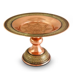 شیرینی خوری مس و خاتم 25 سانتی
