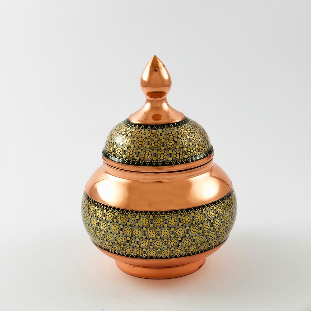 سرویس چایخوری مس و خاتم - Image 5