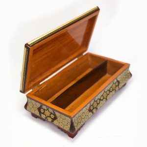جعبه کارد و چنگال خاتم کاری مدل توپی خفاشی