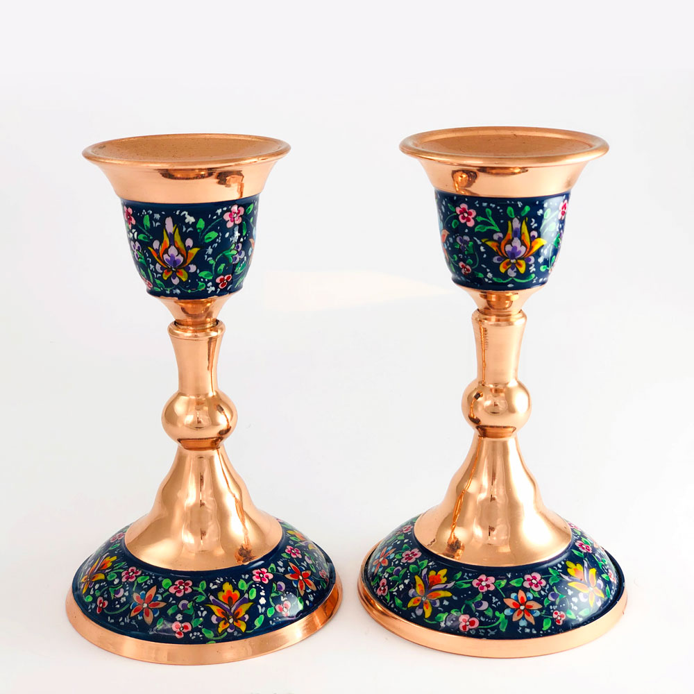 شمعدان مس و پرداز 14 سانتی - Image 2