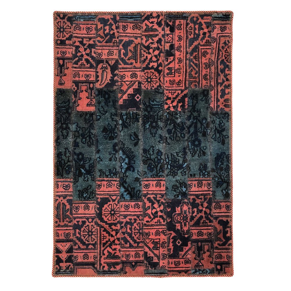 فرش کلاژ چهل تکه دستباف مدل ارغوان