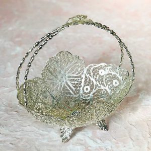 کشکول ملیله کاری دسته دار 22 سانتی