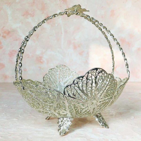 کشکول ملیله کاری دسته دار 22 سانتی - Image 3