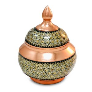 قندان مس و خاتم 15 سانت