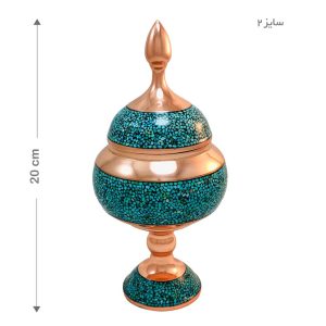شکلات خوری فیروزه کوبی پایه‌دار 20 سانتی