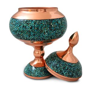 شکلات خوری فیروزه کوب پایه‌دار 25 سانتی