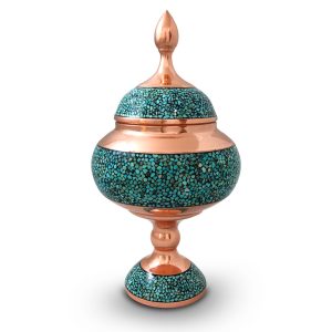 شکلات خوری فیروزه کوب پایه‌دار 25 سانتی