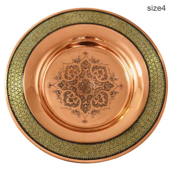 شیرینی خوری مس و خاتم 30 سانتی 2