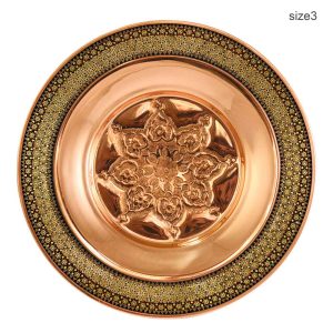شیرینی خوری مس و خاتم 25 سانتی