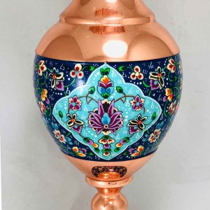 گلدان سنبلدان مس و پرداز 25 سانتی