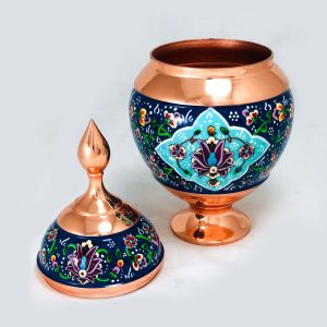 قندان مس و پرداز مدل تخم مرغی