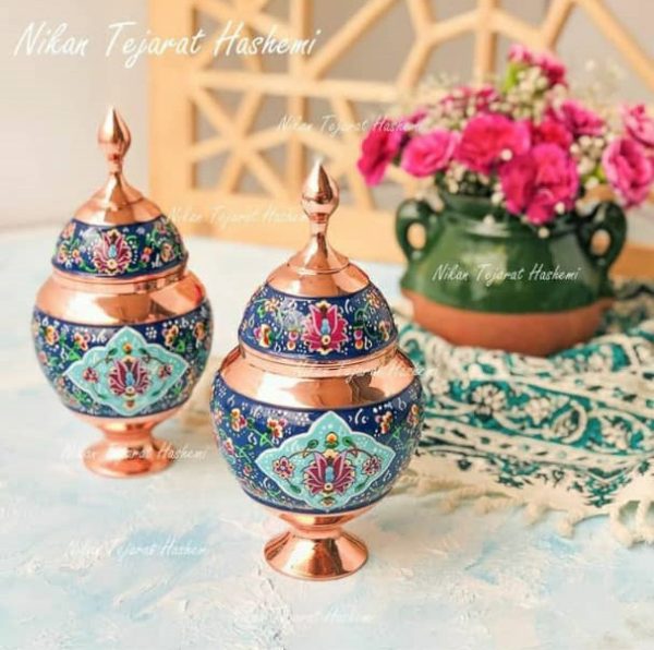 قندان مس و پرداز مدل تخم مرغی 2