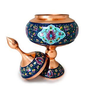 شکلات خوری مس و پرداز پایه‌دار 35 سانتی