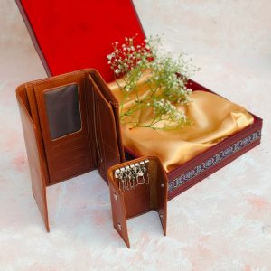 ست کیف پول چرم و جاکلیدی زنانه کد set-143