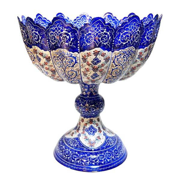 کاسه پایه دار میناکاری 30 سانت - Image 5