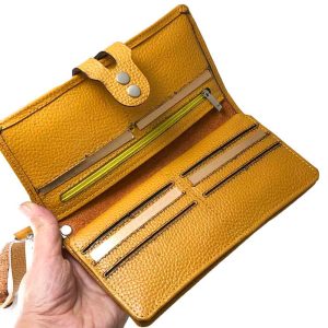 کیف پول چرم زنانه سه لت دسته‌دار