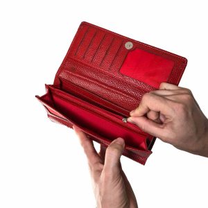 کیف پول چرم زنانه طرح آکاردئونی