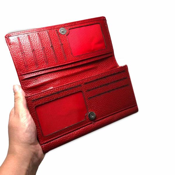 کیف پول چرم زنانه طرح آکاردئونی 2