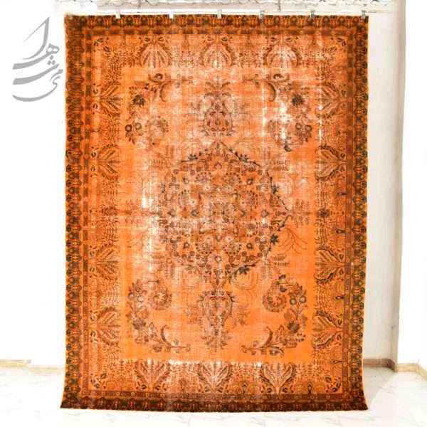 فرش وینتیج دستباف نارنجی 3.4*2.57 متری کد fd-159 - Image 4