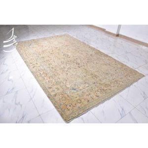 فرش وینتیج دستباف کرم 3*1.9 متری کد fd-154
