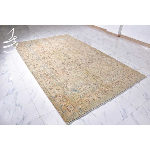 فرش وینتیج دستباف کرم 3*1.9 متری کد fd-154 - Image 2