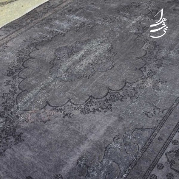 فرش وینتیج دستباف طوسی 4.43*2.64 متری کد fd-129 2
