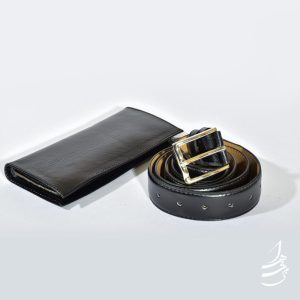 ست چرم کیف کتی و کمربند مردانه با جعبه چوبی کد ch-3156