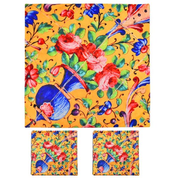 ست رومیزی مخمل 1 در 1 و دو عدد کوسن 40 در40 سانتی کد set-220 - Image 5
