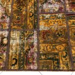 فرش کلاژ چهل تکه دستباف طرح وینتیج